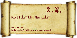 Kolláth Margó névjegykártya